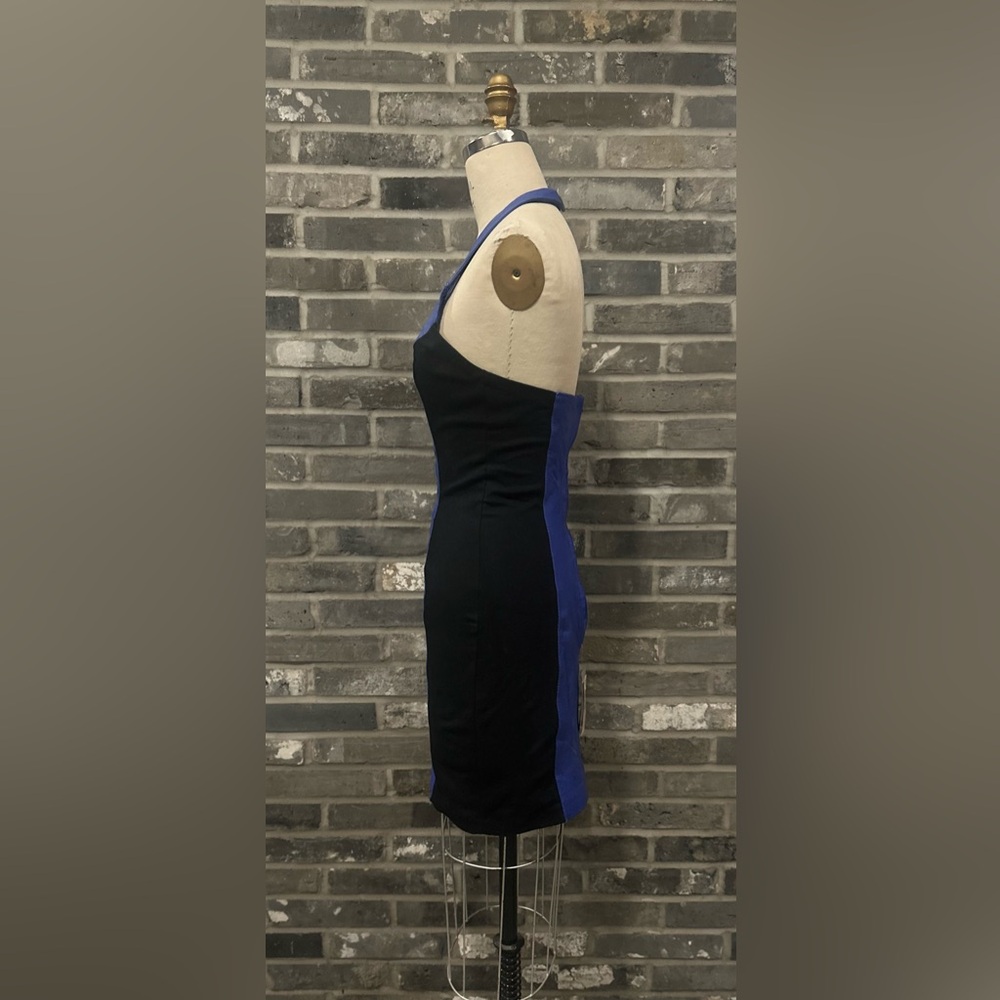 New Wilson Blue Leather and Black Lycra Dress. - Picture 2 of 14